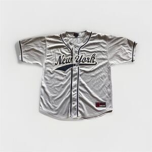 DDC New York Gray/Navy Button Front Baseball Jersey Men's XXL